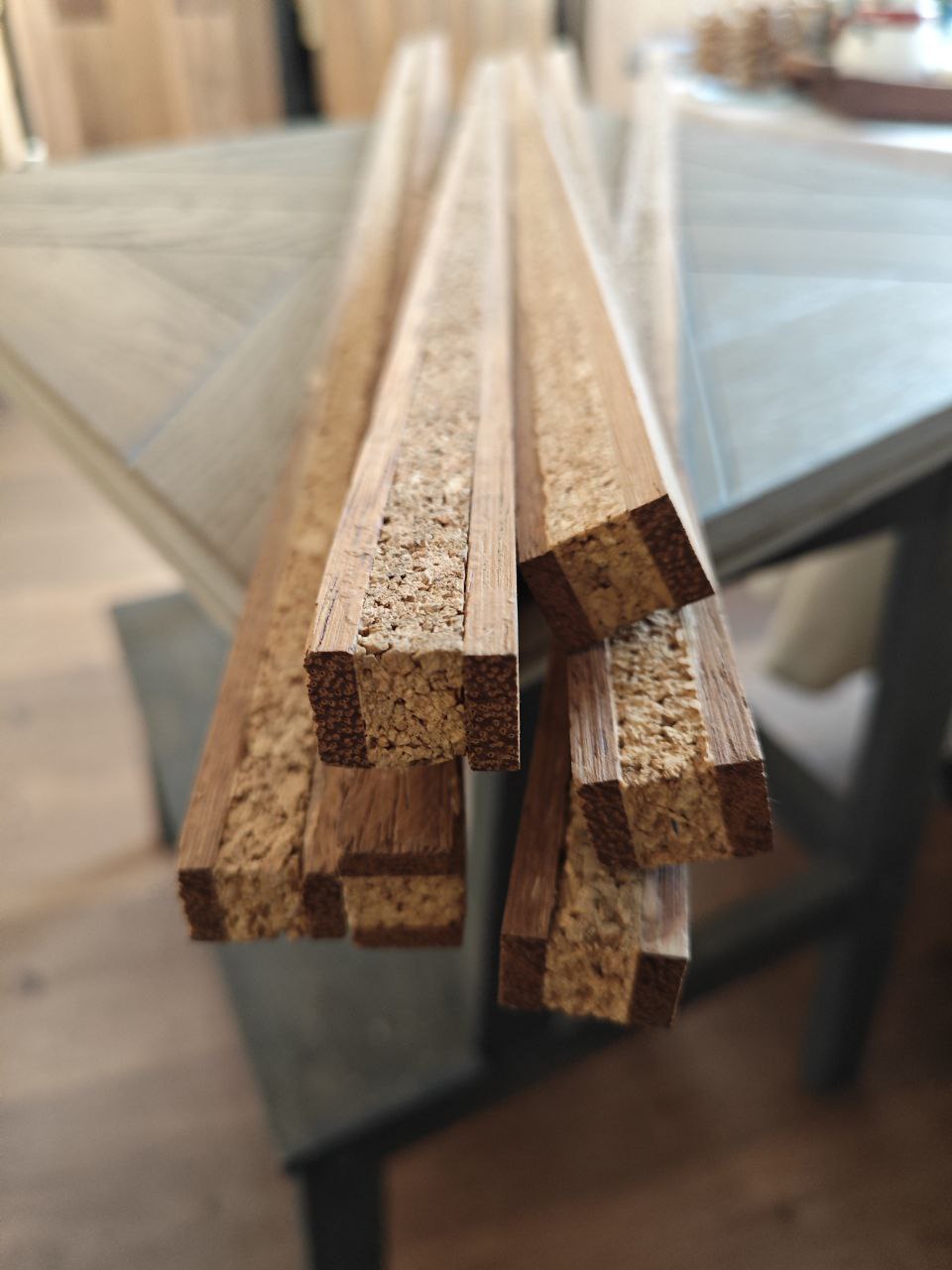 Компенсатор 3- слойный с деревом Мербау+пробка+Мербау 5х10х5х15х910